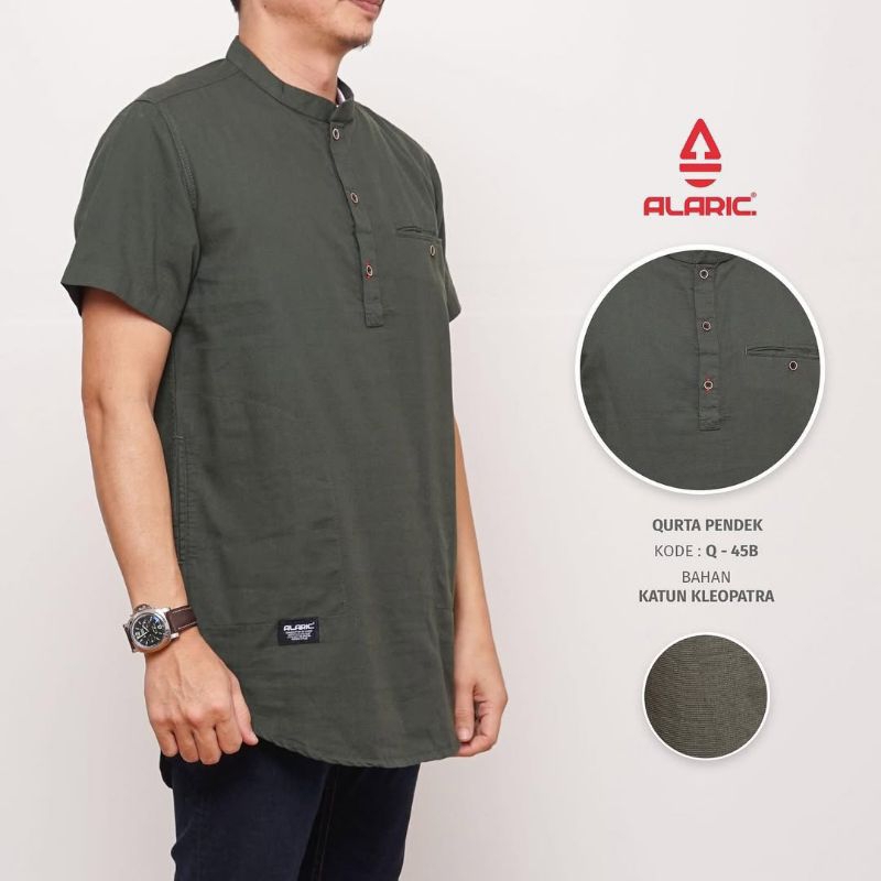 Alaric Baju Koko Kurta Pria Dewasa Lengan Pendek Katun Cleopatra