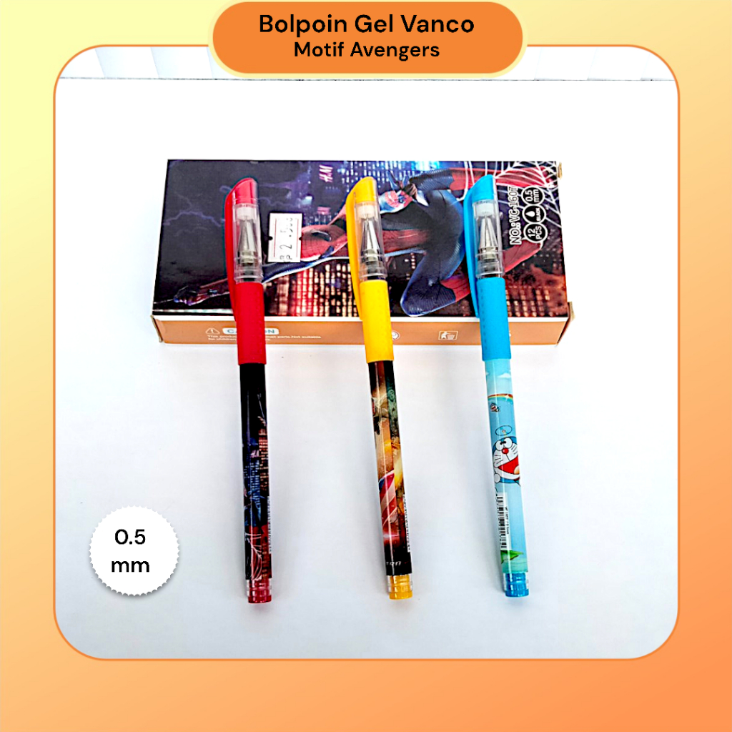 

[ Ecer ] Pen Gel Vanco Motif Avengers Mix 0.5 mm Untuk Sekolah / Kantor / Serbaguna