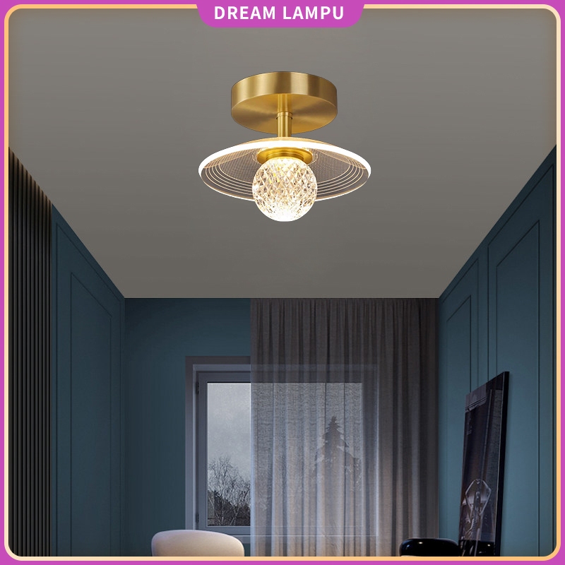 Lampu Plafon teras LED emas teras/balkon/tangga/lampu Plafon kamar mandi lampu dinding 3 warna