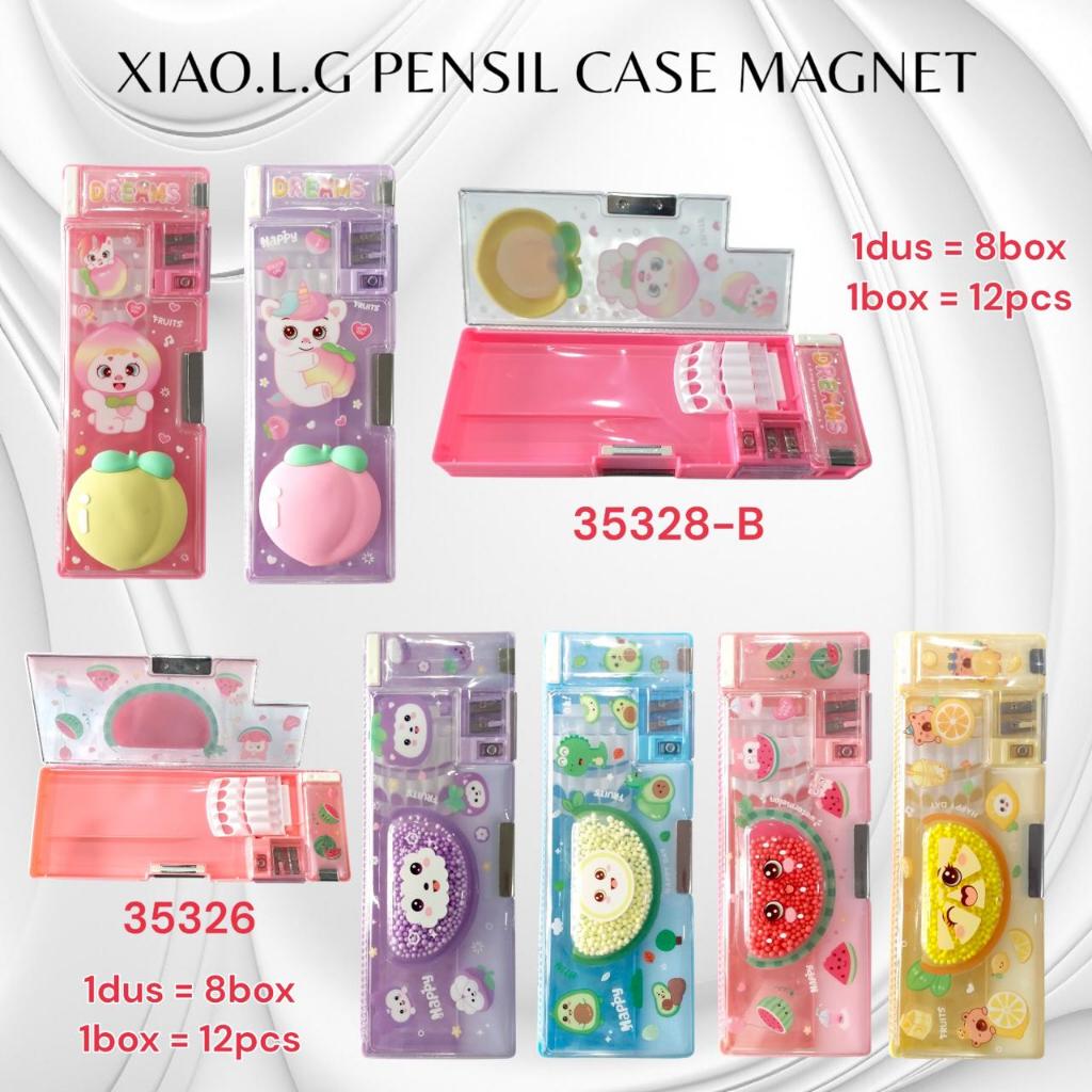 

XIAOLINGJING PENSIL CASE MAGNET 35326 CUTE PLASTIK TRANPARAN TEBAL + BIJI BUBLE