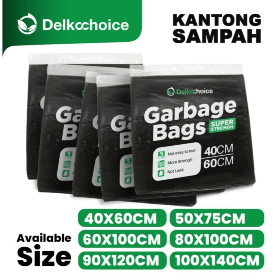 KANTONG PLASTIK SAMPAH TEBAL BESAR WARNA HITAM PACK  40 X 60
