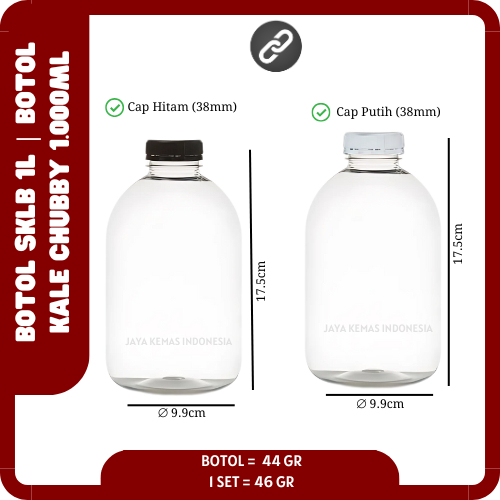 Botol Kale Gendut 1L 44gr | Botol SKLB 1L | Botol Chubby 1L | Botol Kale Chubby 1L