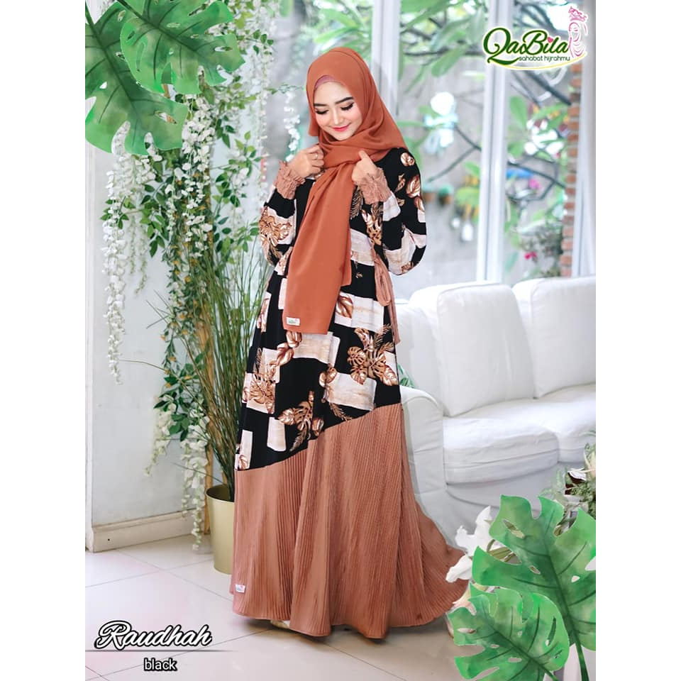 SALE QABILA GAMIS MOTIF RAUDHAH DRESS DISKON CUCI GUDANG