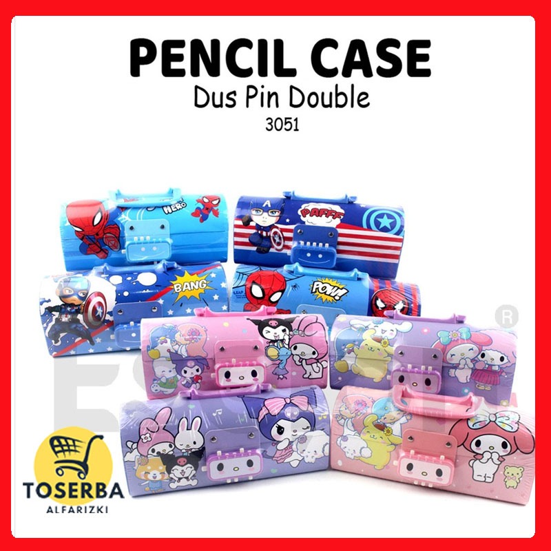 

[ TOSERBA ALFARIZKI ] TEMPAT PENSIL ANAK FANCY ADA KUNCI PIN / Kotak Pensil Magnet Dos Double Pin / Tempat Pensil Dos Magnet Fancy