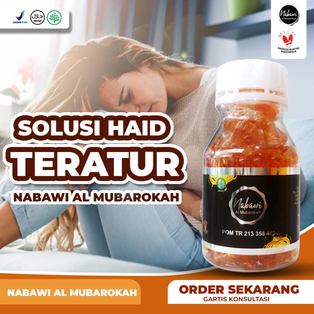 Nabawi Al Mubarokah - ISI 200 KAPSUL - Solusi Haid Teratur – Suplemen Herbal Untuk Menormalkan Siklu
