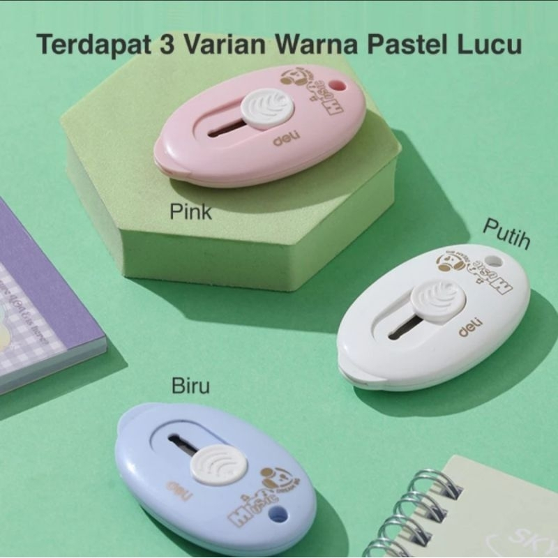 

CUTTER PISAU MINI WARNA PASTEL LUCU DELI 2050 CUTTER KATER TRAVEL