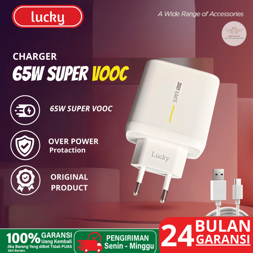 NEW  65W Charger OPPO VOOC 4A 7Pin Fast Micro USB / Charger OPPO TYPE C FLASH CHARGING