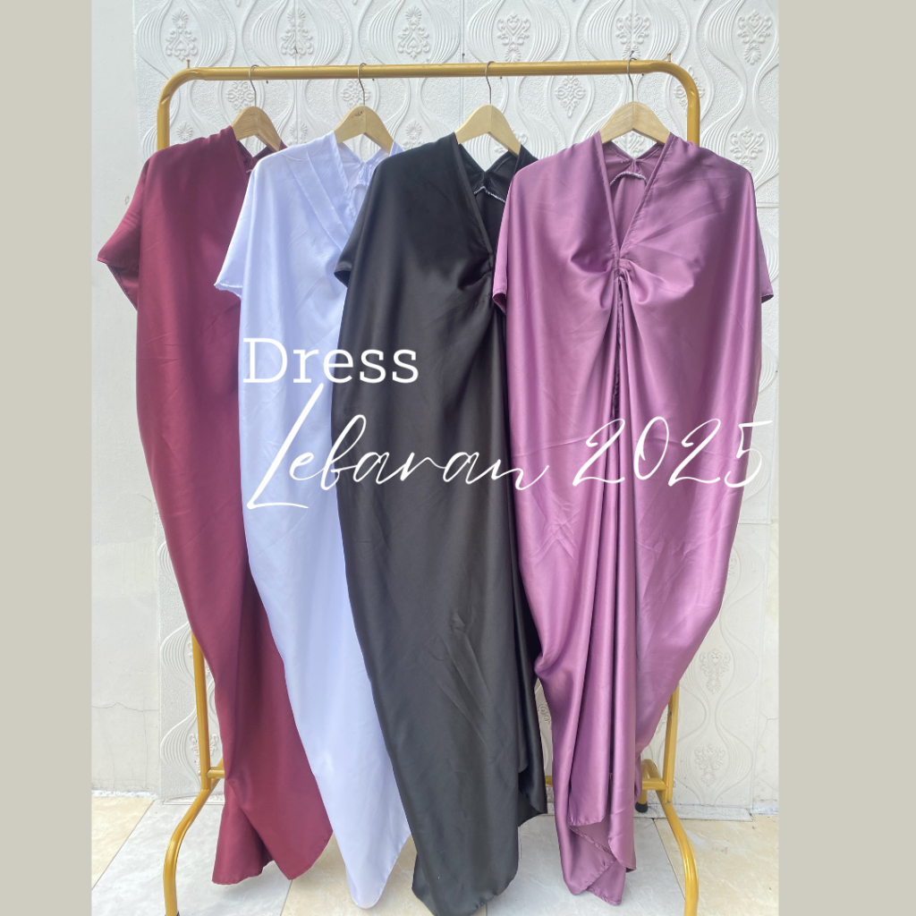 Kaftan Satin Velvet Premium Kaftan Wanita Polos Mewah Kaftan Lebaran 2025 Dress Midi Gamis Kaftan Re