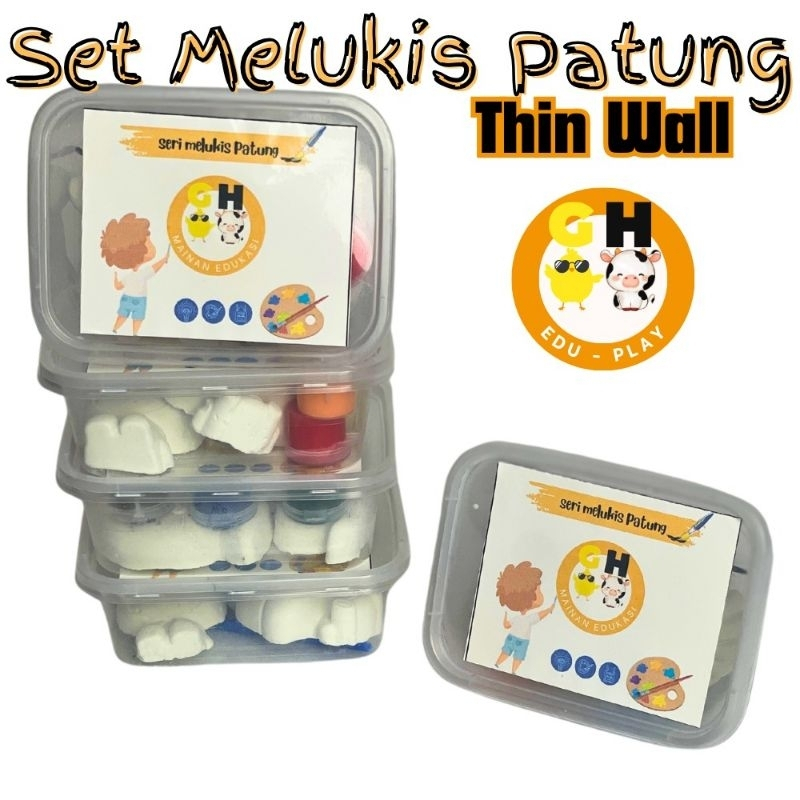 

Souvenir Set Lukis Gypsum Dengan Wadah Plastik Painting Kit Akrilik FREE STIKER