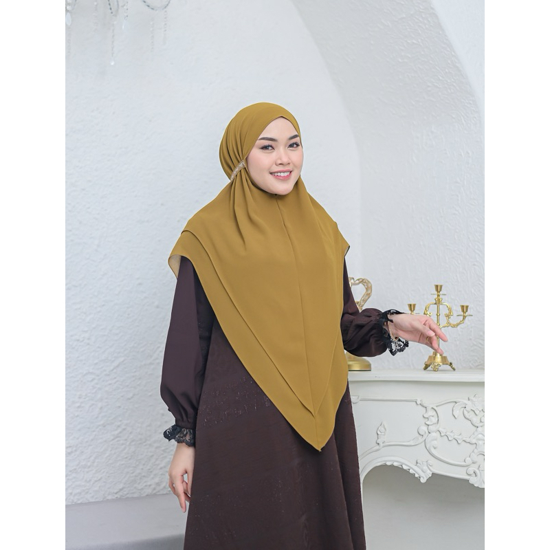 TERPOPULER THEWA - Hijab Khimar Kalina 2 Printing Tali Kerudung Seruty Babydoll