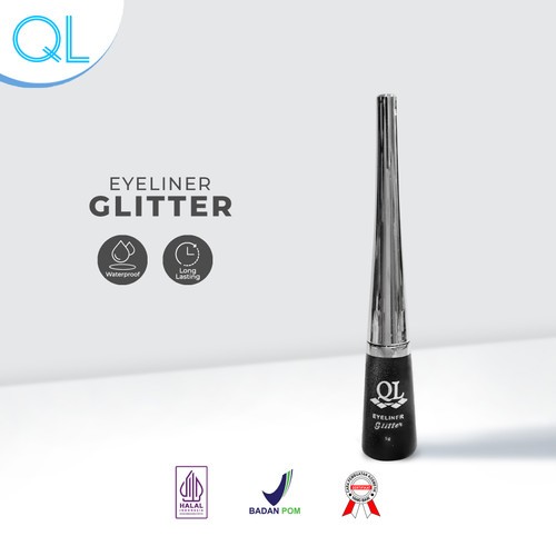 QL Cosmetic Eyeliner Glitter Black - 4 ml