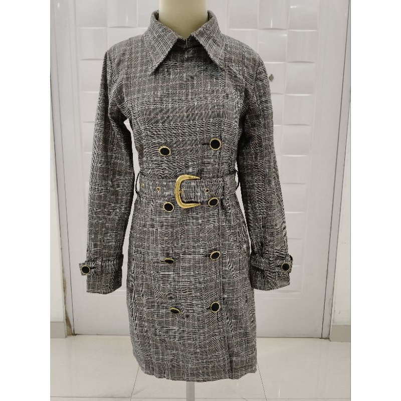 Coat Tartan Premium Vanity Glamourous Wanita