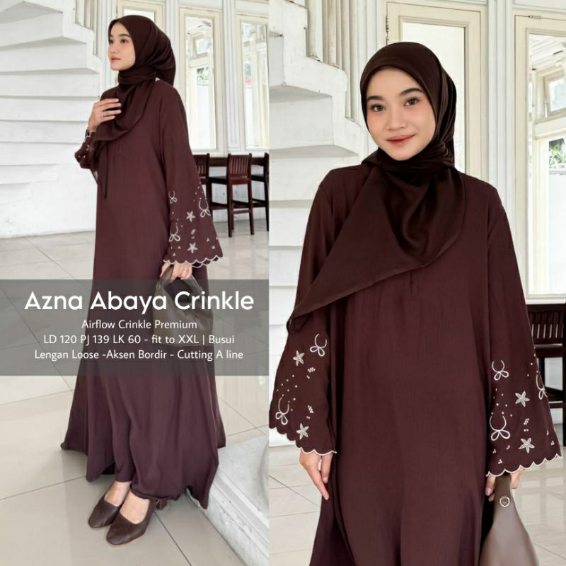 MOCA.LABEL (READY STOCK) Azna Abaya Locana Label Dress Muslim Wanita Bordir Coquette Flower LCN Solo