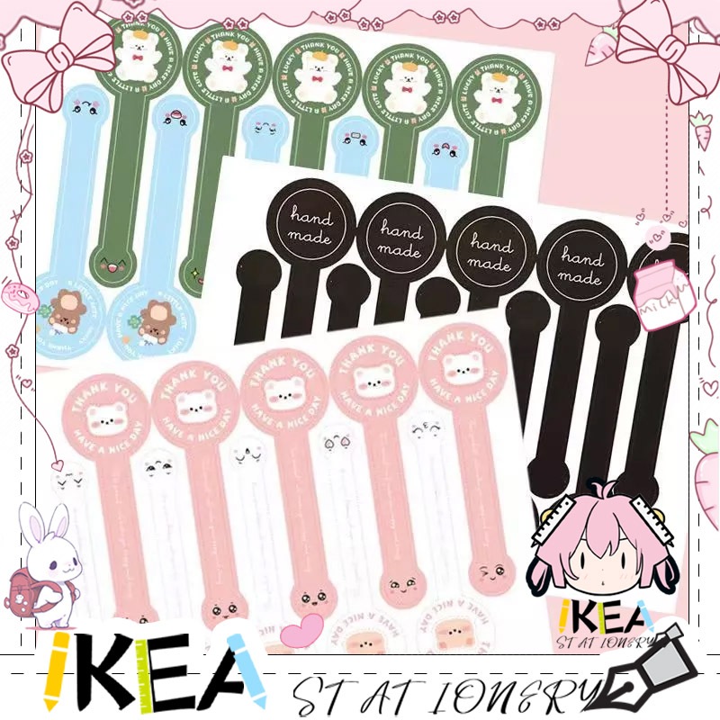

Ikeastationery 100 Pcs Stiker Terima Kasih Bubuk Thank You Sticker Panjang Segel Makanan Seal Label Sticker