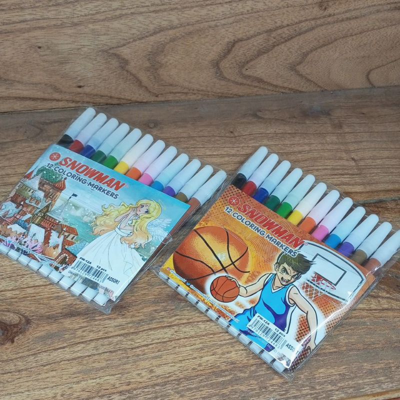 

SNOWMAN SPIDOL WARNA 12 COLORING MARKERS | 1 SET