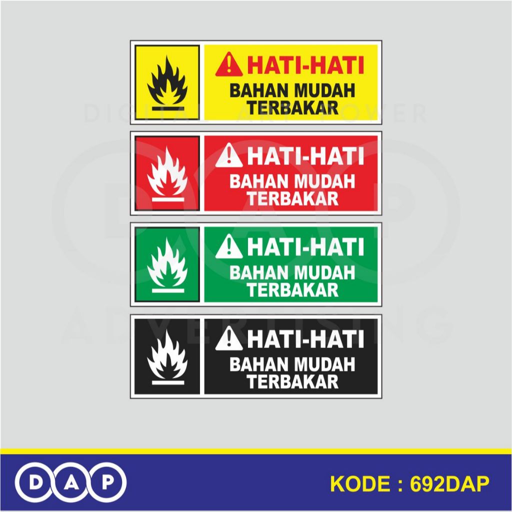 

692 - STIKER BAHAN MUDAH TERBAKAR - 10 X 30 CM - VYNIL - TERBAIK