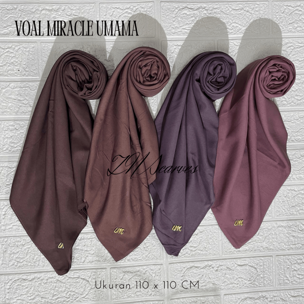Hijab Segi Empat Voal Miracle Umama Polos || Hijab Polos Umama Voal Miracle