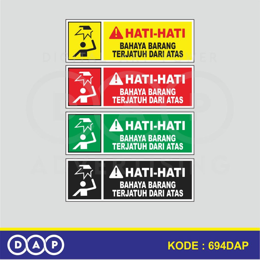 

664 - STIKER BARANG JATUH DARI ATAS - 10 X 30 CM - VYNIL - TERBAIK
