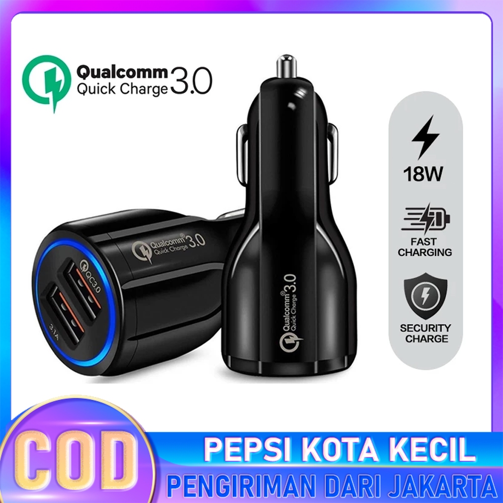 Adapter Car Charger Mobil Quick Fast Charging 3.1 2 USB BK-348 6A 12V