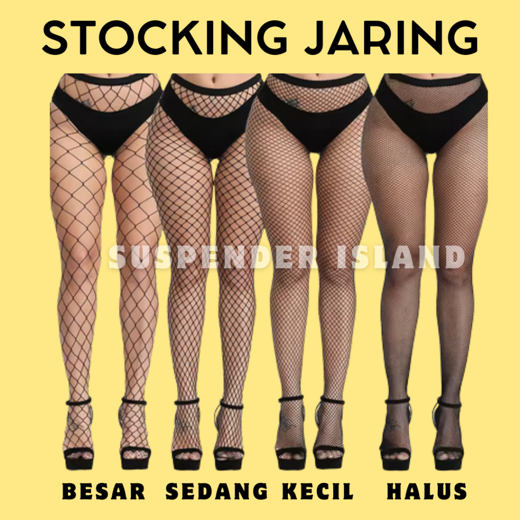 SI - Stocking Jaring Diamond Stocking Pantyhose Celana Jaring Hitam Wanita