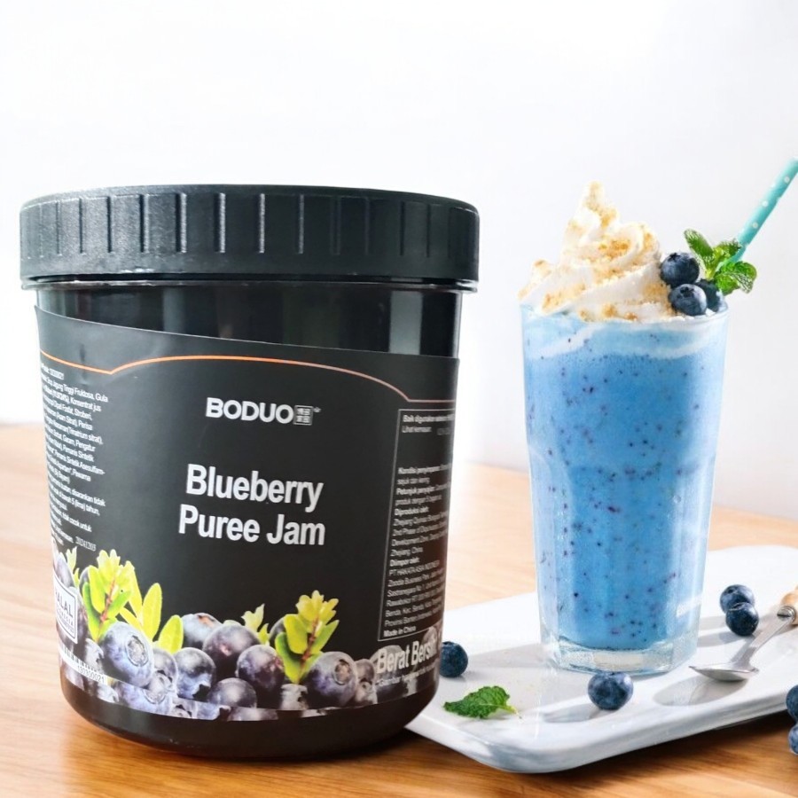 

Boduo - Blueberry Puree Flavored Jam - Selai Rasa Bluberi 1300 gram