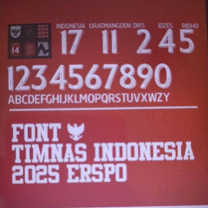 Font Timnas Indonesia 2025 file ttf