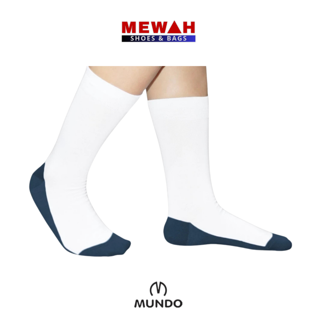 MUNDO School Sock SD SMP SMA Knee - Kaos Kaki Anak Sekolah Sebetis Telapak Warna