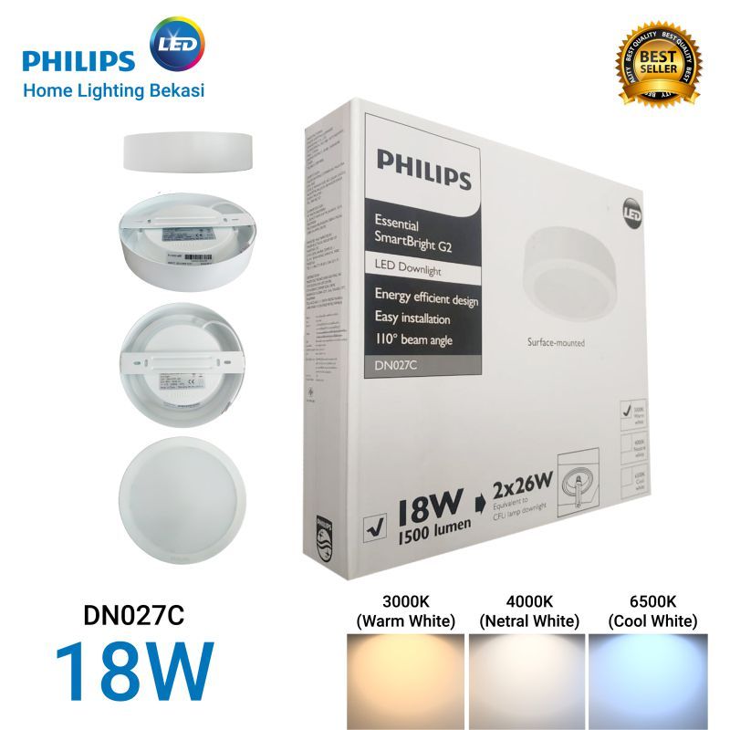 DOWNLIGHT OUTBOW LED PHILIPS 18Watt 18W DN027C 8 INCH D200