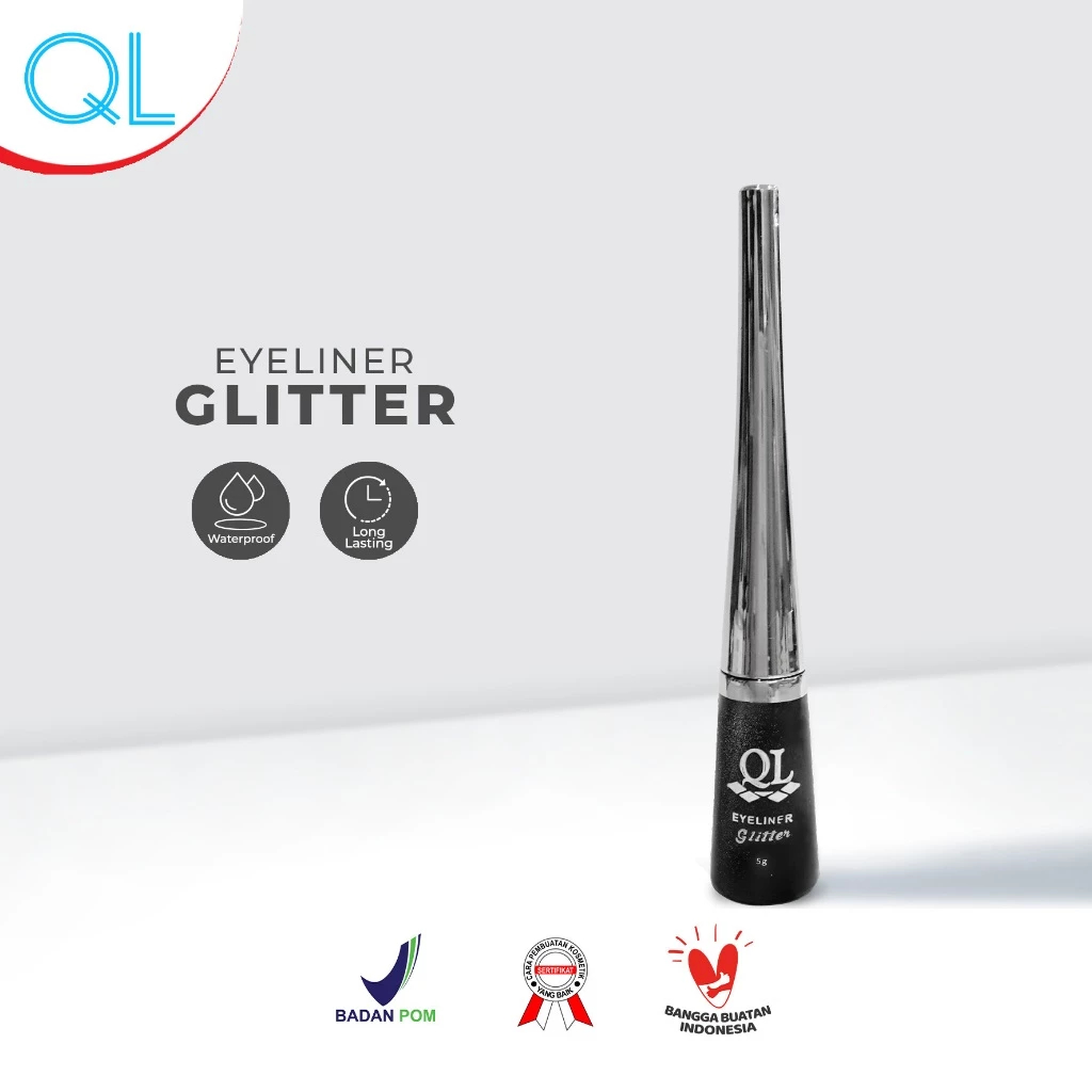 Ql Cosmetic Eyeliner Glitter Black - 4 ml