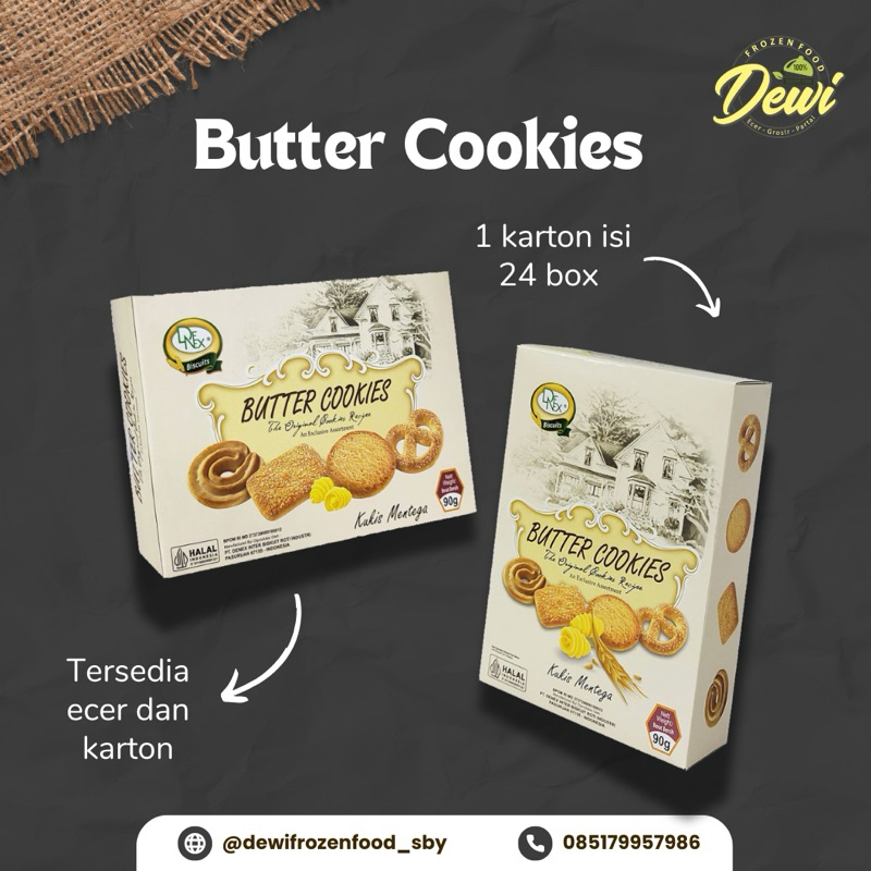 

DENEX BUTER COOKIES 90 GRAM 1 DUS ISI 24 PCS