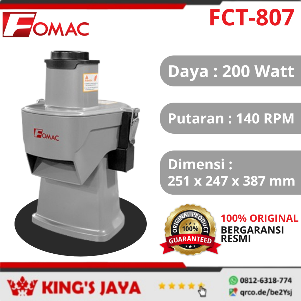 Mesin Pemotong Pengiris Sayuran FOMAC FCT-807 Vegetable Cutter - Mesin Potong Iris Dadu Kentang Wort