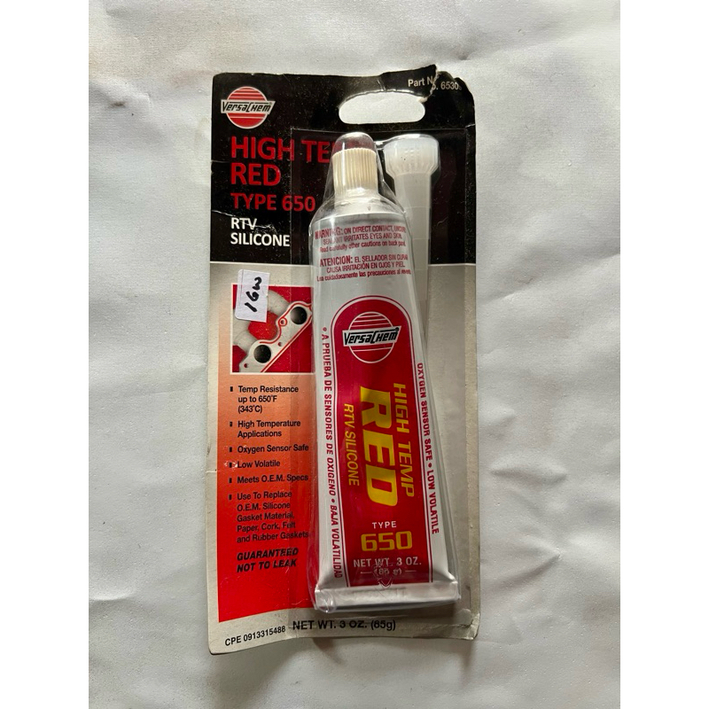 Lem Red Silicone / Lem Gasket Merah Tahan Panas Type 650 Merk Versachem Original Lem Besi 85 Gram