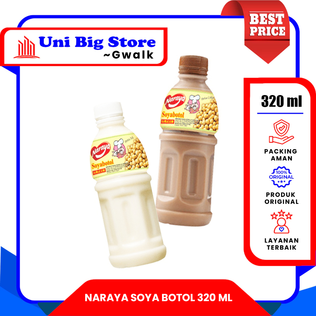 

SUSU KEDELAI NARAYA SOYA ORIGINAL & COKELAT BOTOL - 320 ml