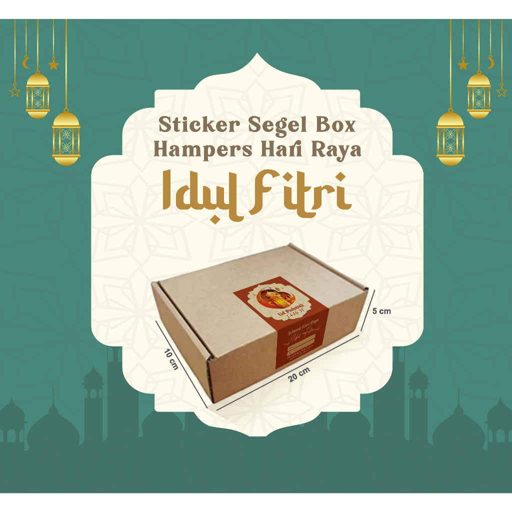 

Kardus Die Cut 20x10x5 | Hampers Lebaran + Sticker Segel Tema Lebaran