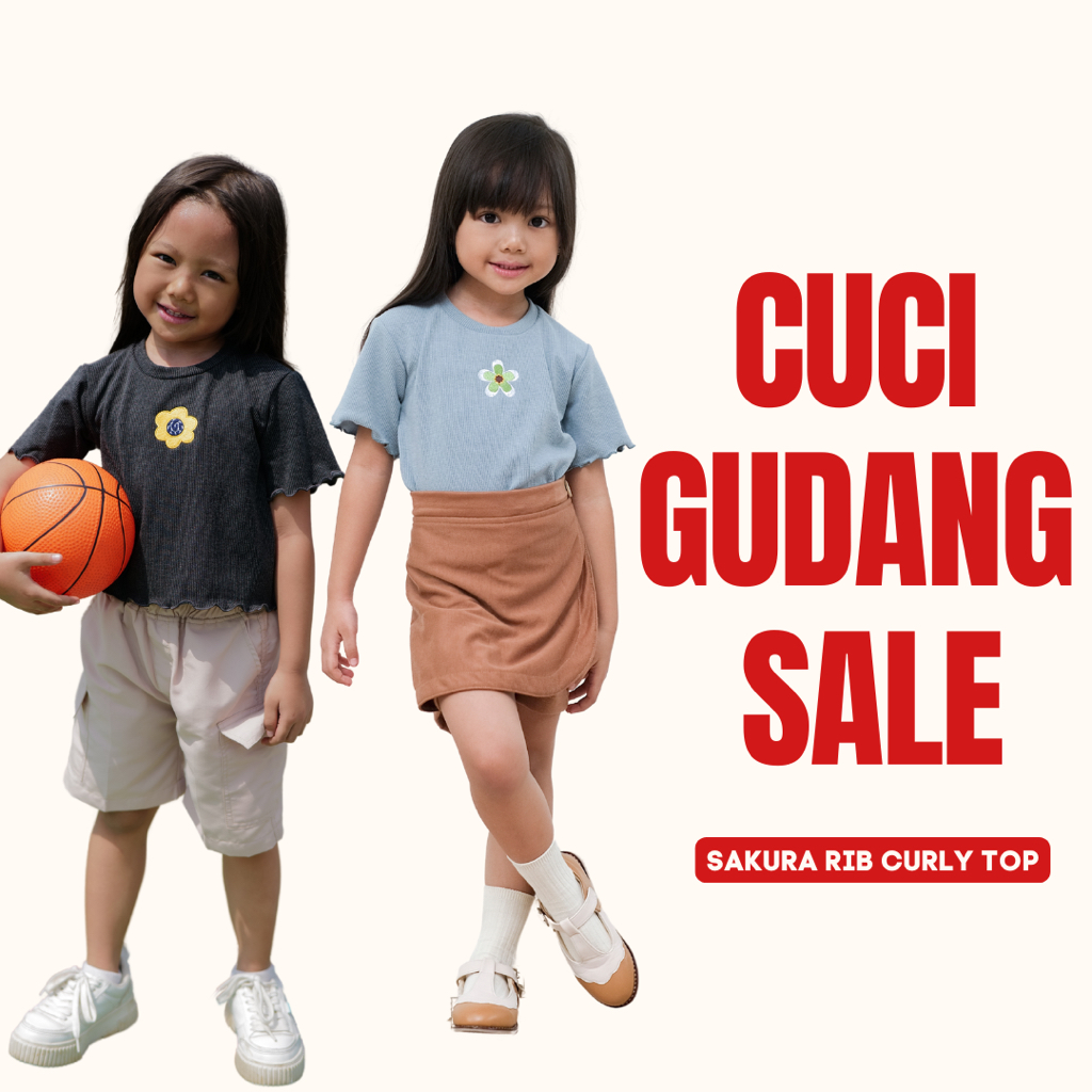 TODA KIDDY - Sakura Rib Curly Embroidery Top (atasan anak perempuan bahan rib / kaos rib anak peremp
