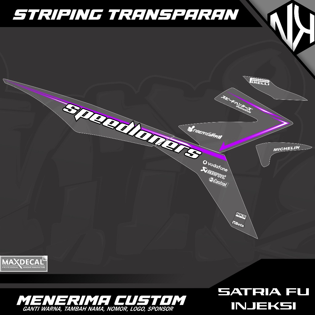 Striping Variasi Transparan Satria Fu Inkejsi Stiker Satria FU FI