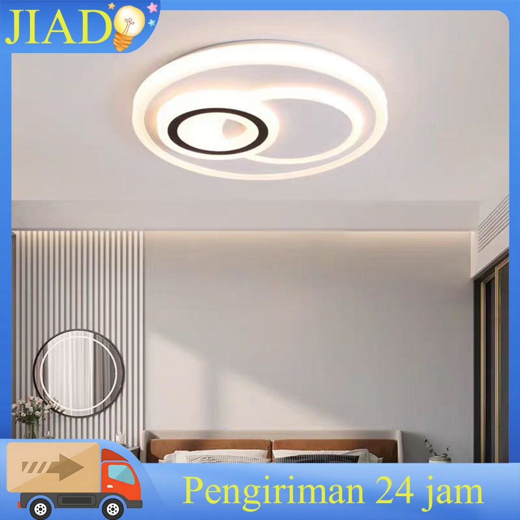 Lampu Plafon Ruang Tamu Minimalis Lampu Dekorasi Ruangan 3 Warna Lampu Plafon Bulat LED