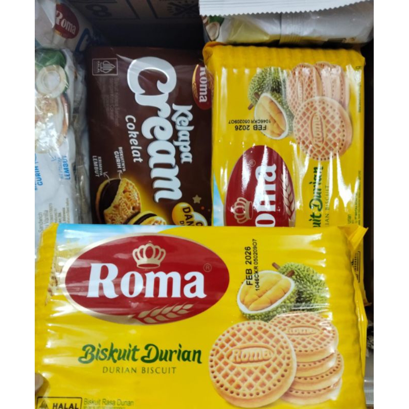 

Biskuit ROMA 300gram rasa duren dan kelapa