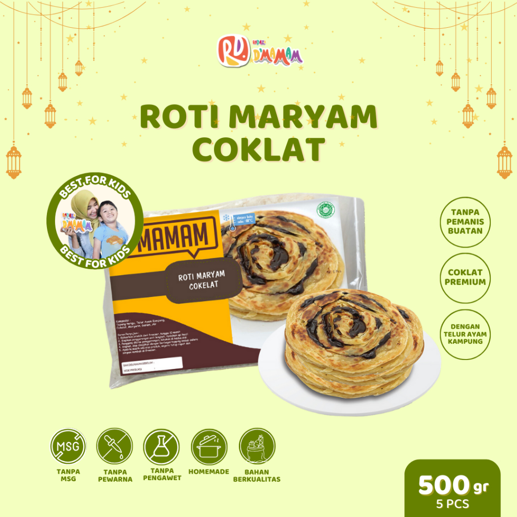 

Radaza D'MAMAM Roti Maryam Coklat 500g Homemade / Roti Cane Coklat / Roti Canai Coklat