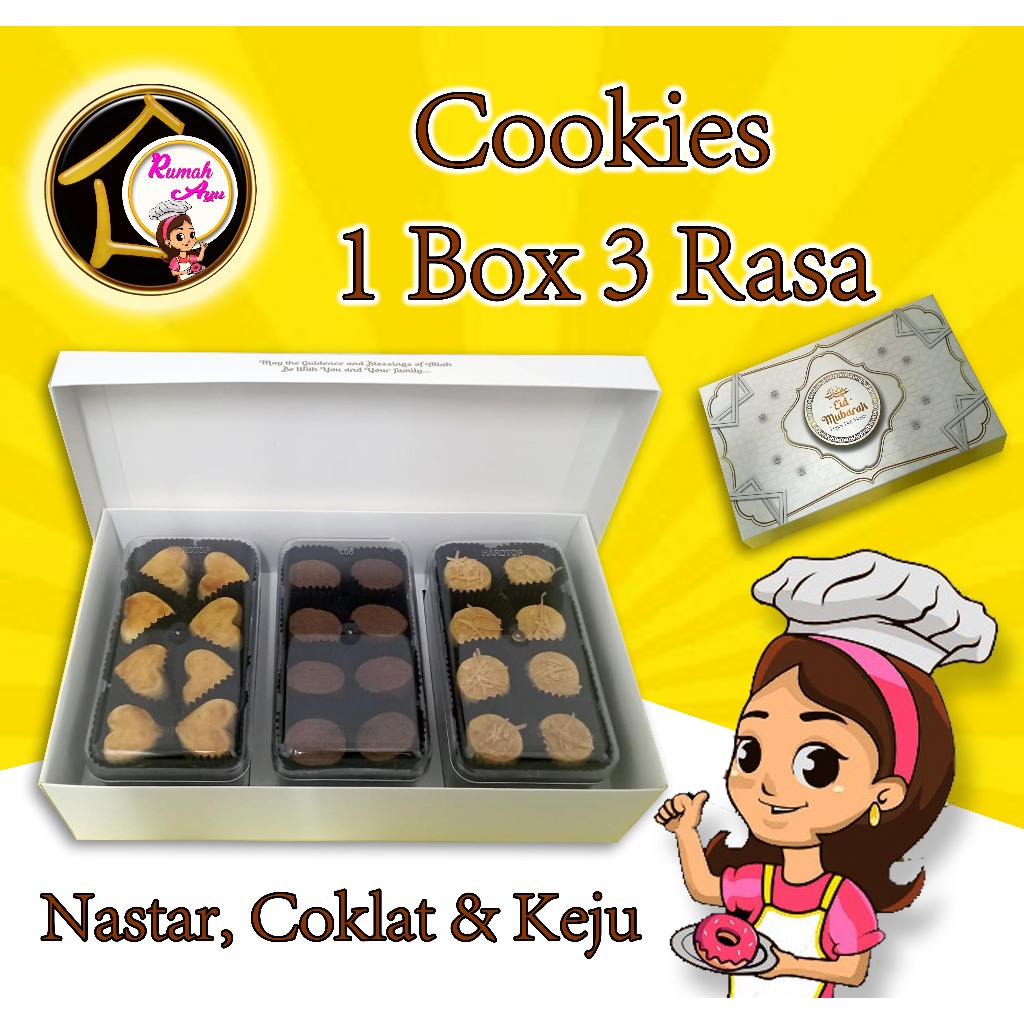 

Cookies Nastar, Coklat n Keju Box