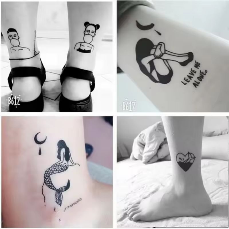 PROMO 10 Lembar Gambar Tato Temporer Tahan Air Sementara - Tato Custom Badan - Seni Tato Tubuh - Arm