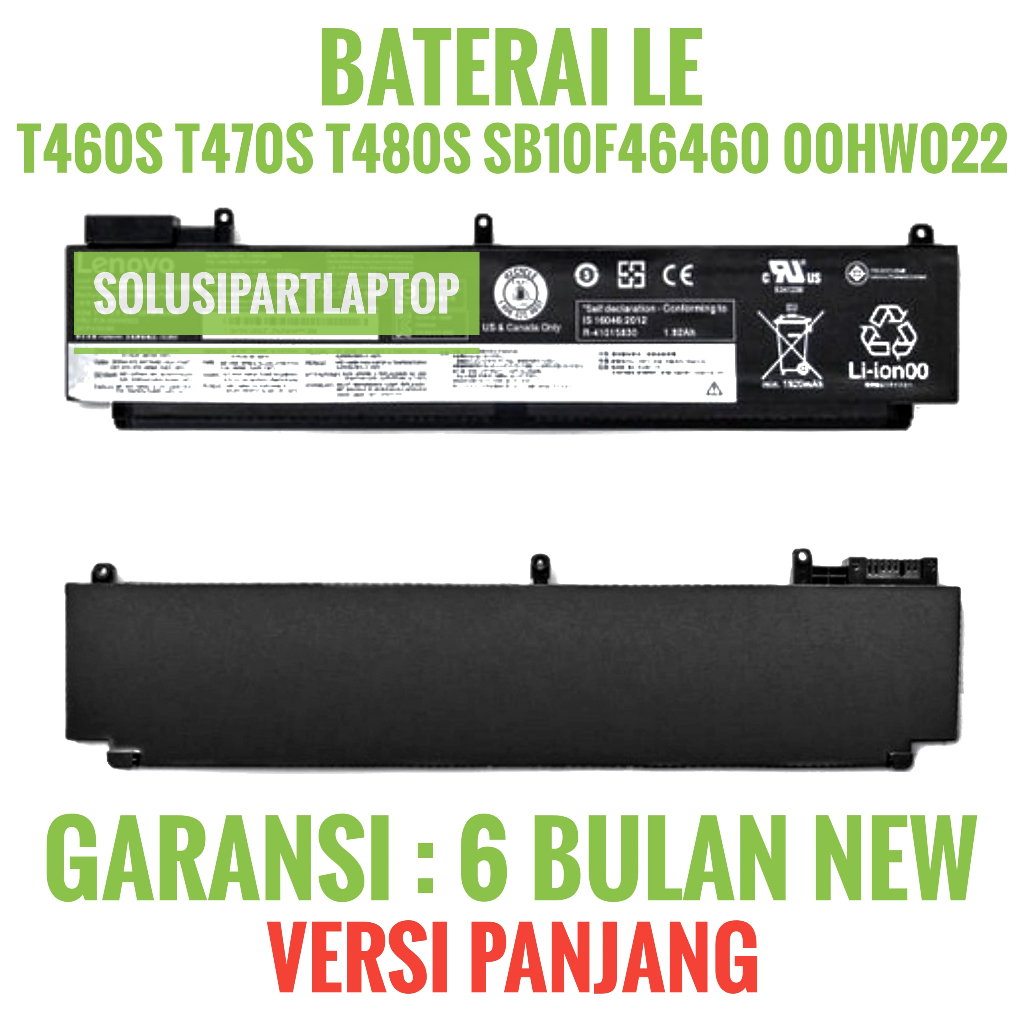 Baterai Thinkpad Battery Compatible T460s T470s Ori