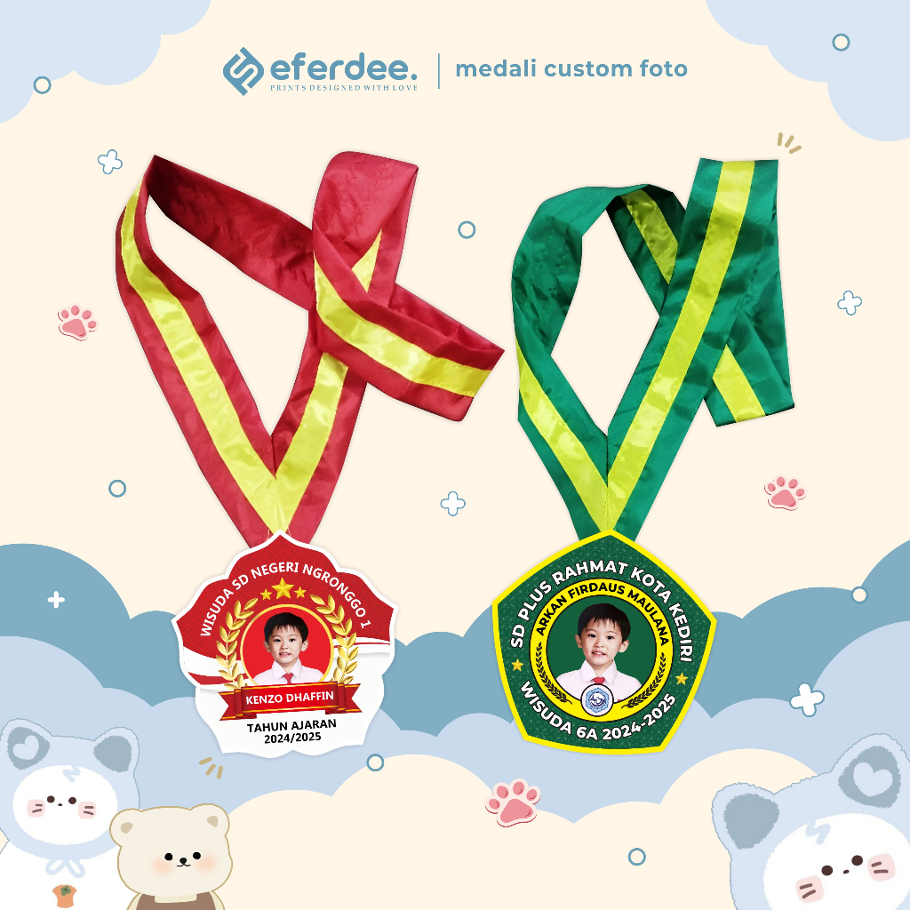 Medali Wisuda Akrilik Custom Foto | Medali Custom Kado Wisuda