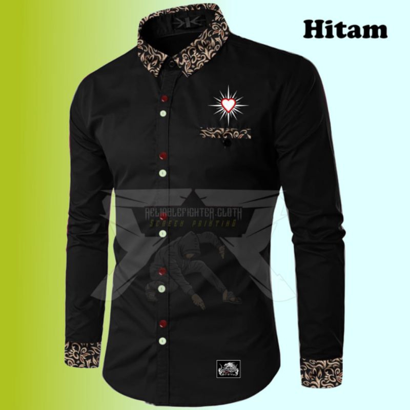 Kemeja Psht Lengan Panjang Hem Hati Bersinar Bahan Cotton Toyobo Bisa Cod