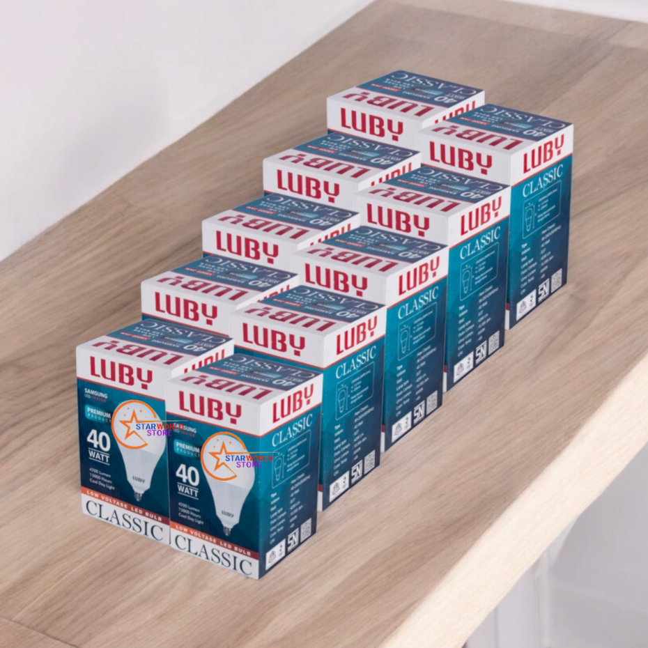 Paket 10 Pcs LUBY Classic Lampu Bohlam LED 40 Watt / Paket Hemat 10 Pcs Lampu LED Luby Classic 40W