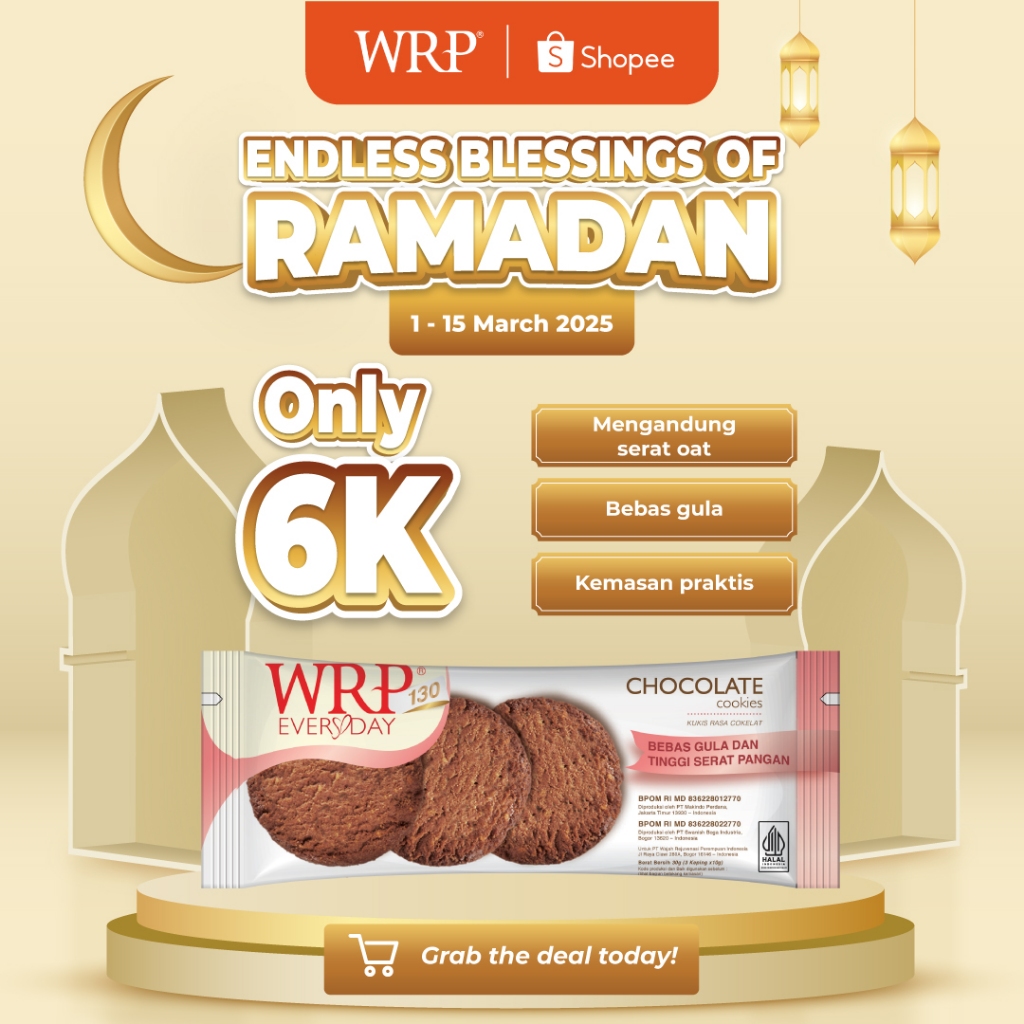 

WRP Chocolate Cookies 30g - Camilan Diet