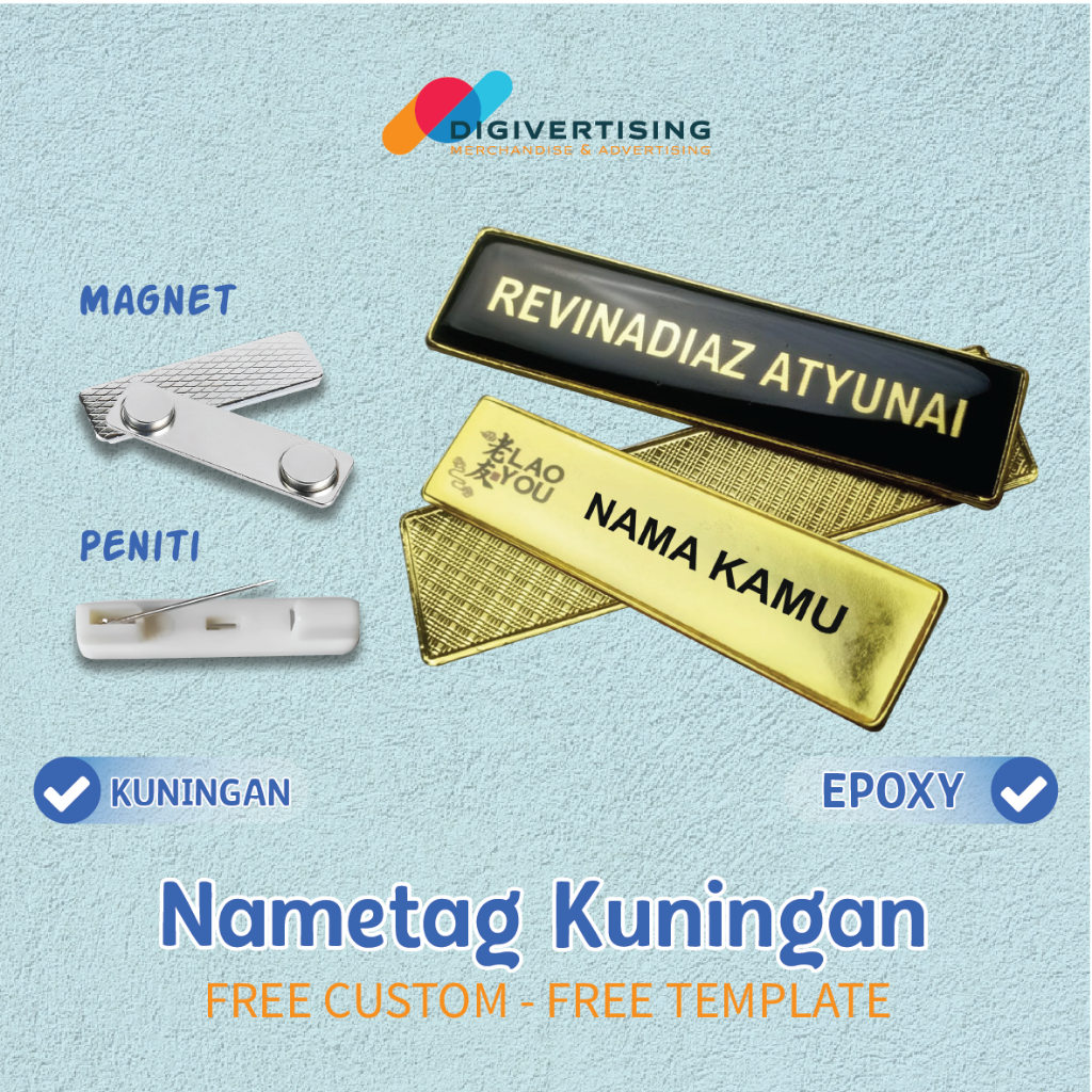 

Nametag Kuningan Epoxy Resin / Nama Dada Premium Tersedia Template Gratis
