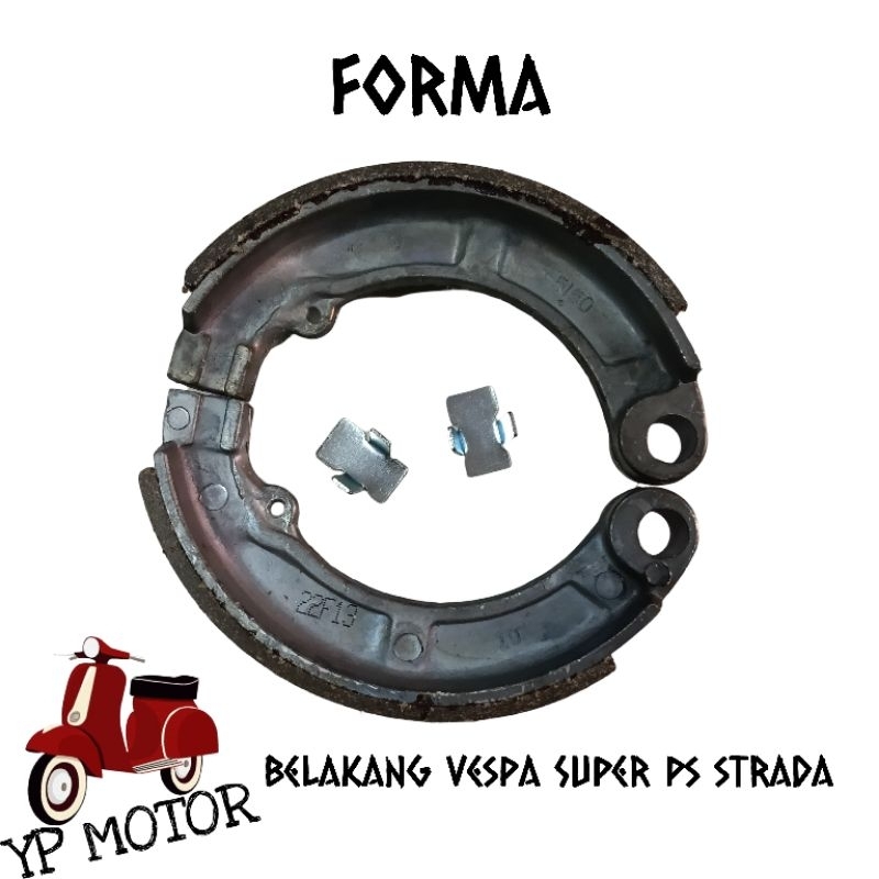 FORMA Kampas Rem Belakang Vespa Super PS Strada AZ150 Sparepart Aksesoris Onderdil Variasi Sukucadan