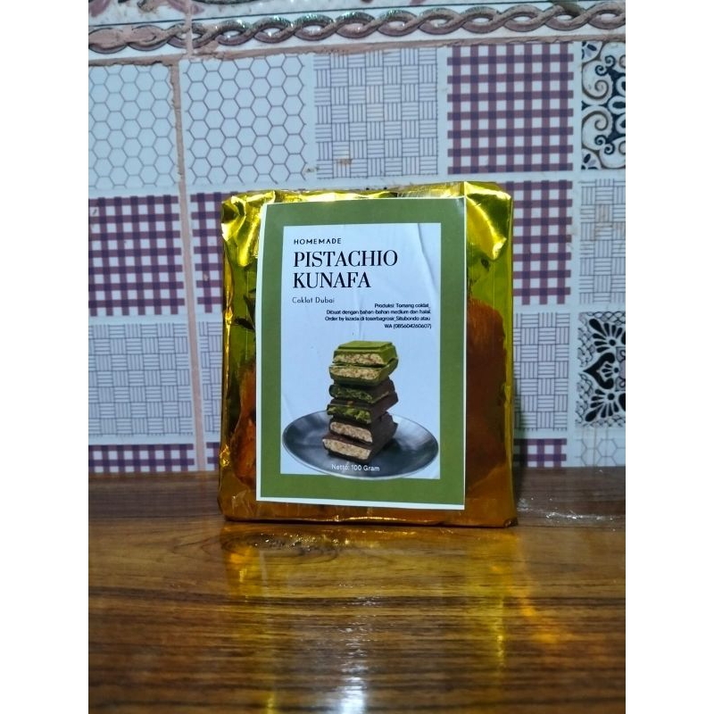 

coklat Dubai pistachio kunafa homemade 140gr