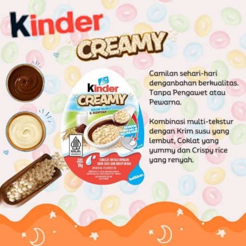 

Kinder Creamy Krim Susu 1 Pcs Kemasan 19 Gram